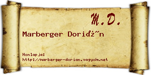 Marberger Dorián névjegykártya